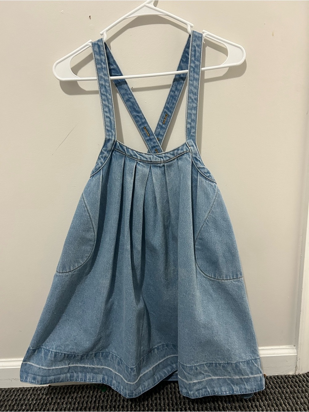 The Simple Folk Light Denim Pinafore Dress